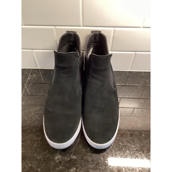 Sorel Women's Out 'N About Slip-On Wedge Boots Street Winter Black White Size 6 - Picture 4 of 9